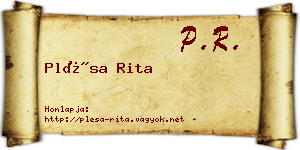 Plésa Rita névjegykártya